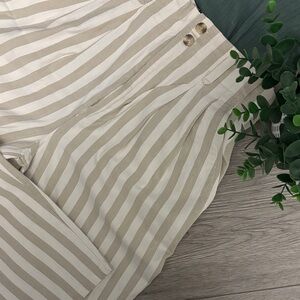 Retro GAP high waisted cottagecore Cream and White Striped Trousers